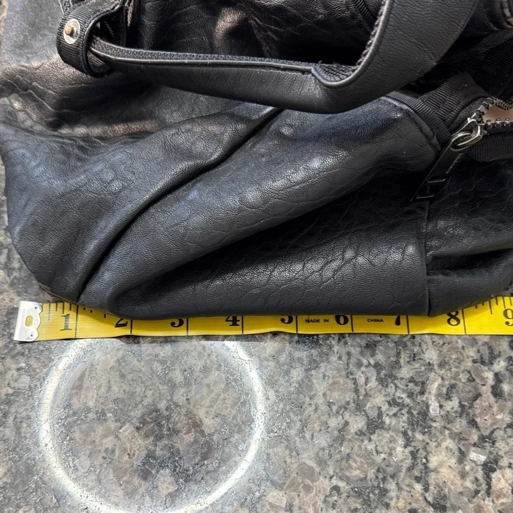 lululemon athletica Black Textured Leather-Look Duffel Bag